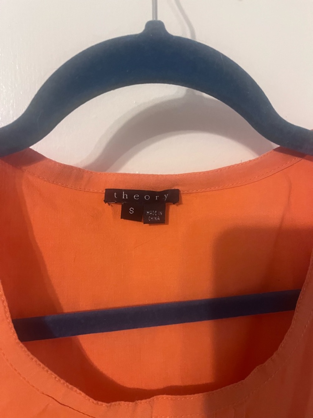 Theory Orange Sleeveless Pintuck Front Tank - Picture 2 of 3